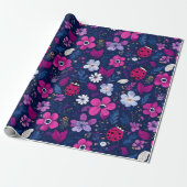 Marienkäfer Blumenmuster Geschenkpapier (Ungerollt)