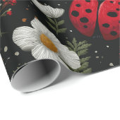 Marienkäfer Blumenmuster Geschenkpapier (Rolleneckpunkt)