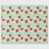 Marienkäfer-Blumenmuster Geschenkpapier (Flach)