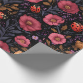 Marienkäfer Blumenmuster Geschenkpapier (Ecke)