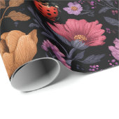 Marienkäfer Blumenmuster Geschenkpapier (Rolleneckpunkt)