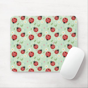 Marienkäfer-Blumenmuster Mousepad