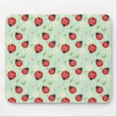 Marienkäfer-Blumenmuster Mousepad (Vorne)
