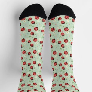 Marienkäfer-Blumenmuster Socken