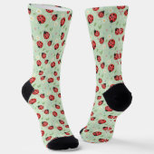 Marienkäfer-Blumenmuster Socken (Gewinkelt)