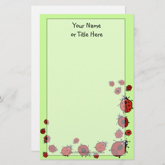 Marienkäfer-Briefpapier Briefpapier (Vorne/Hinten)