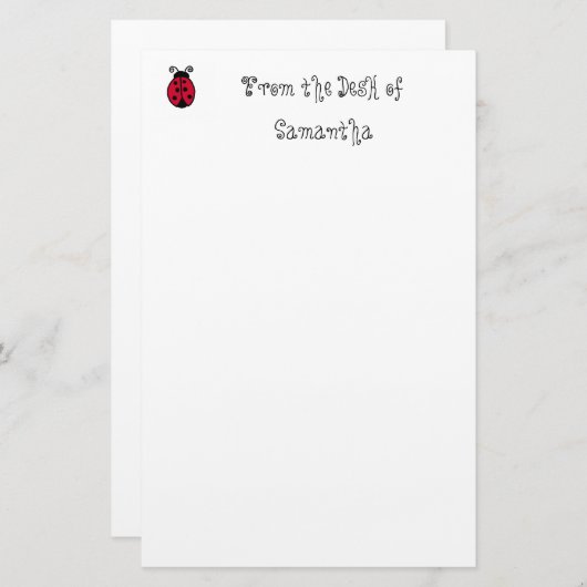 Marienkäfer-Briefpapier Briefpapier (Vorne/Hinten)