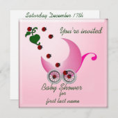 Marienkäfer-Buggy-Einladung Einladung (Vorne/Hinten)