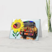 Marienkäfer-Bus-Feiertag Feiertagskarte (Vorderseite)