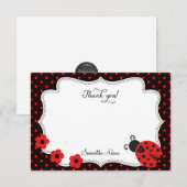 Marienkäfer danken Ihnen zu kardieren Dankeskarte (Vorne/Hinten)