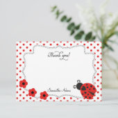Marienkäfer danken Ihnen zu kardieren Dankeskarte (Stehend Vorderseite)