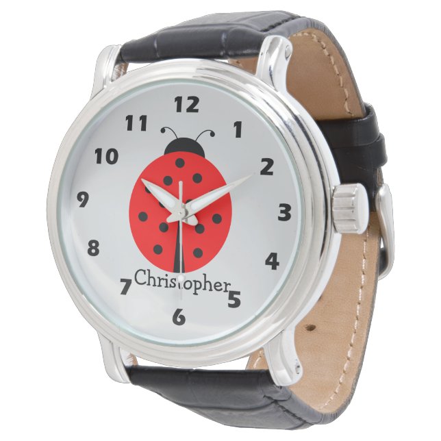 Marienkäfer-Design Armbanduhr (Schrägansicht)