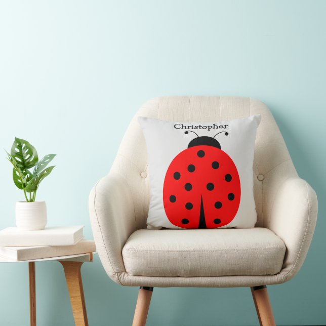 Marienkäfer Design Personalisiert Kissen (Stuhl )