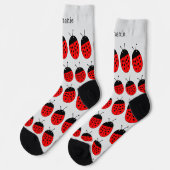 Marienkäfer-Design Socken (Linkes Detail)