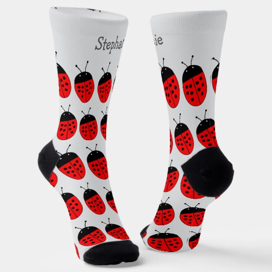 Marienkäfer-Design Socken (Gewinkelt)
