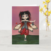 "Marienkäfer-Feen-" Gruß-Karte Karte (Gelbe Blume)