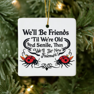 Marienkäfer Freunde Freundschaft Geburtstag Lustig Keramikornament