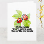 Marienkäfer Freundschaft Zitat lustiger Alterungsh Karte (Gelbe Blume)