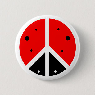 Marienkäfer-Friedensknopf Button