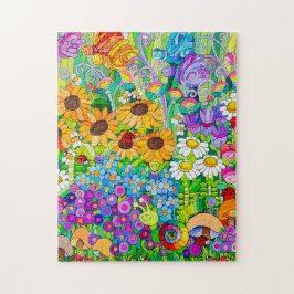 Marienkäfer-Garten-Puzzlespiel Puzzle
