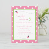 Marienkäfer-Geburtstag Einladung (Stehend Vorderseite)