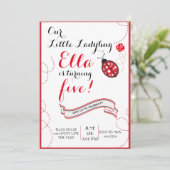 Marienkäfer-Geburtstags-Party Einladungen (Stehend Vorderseite)