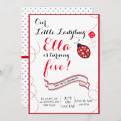 Marienkäfer-Geburtstags-Party Einladungen (Vorne/Hinten)