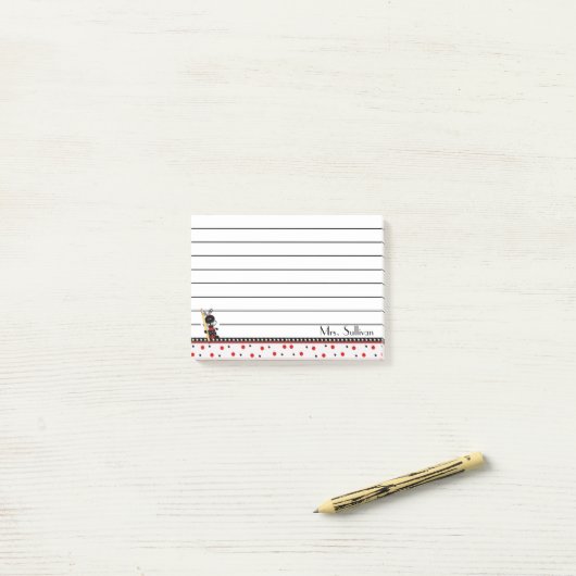 Marienkäfer gezeichnet post-it klebezettel (Auf Schreibtisch)