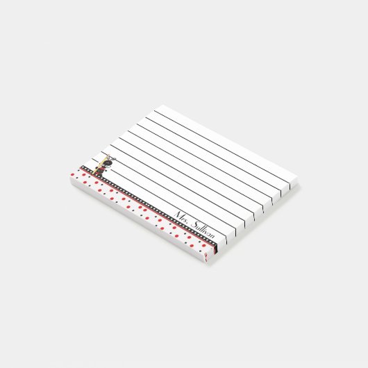 Marienkäfer gezeichnet post-it klebezettel (angewinkelt)