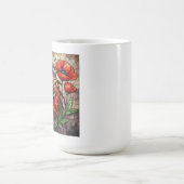 Marienkäfer Glasmalerei lebendige Mohnblume Insekt Kaffeetasse (Mittel)