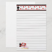 Marienkäfer-Grenz-und Mathe-Hausaufgaben Briefpapier (Vorne/Hinten)