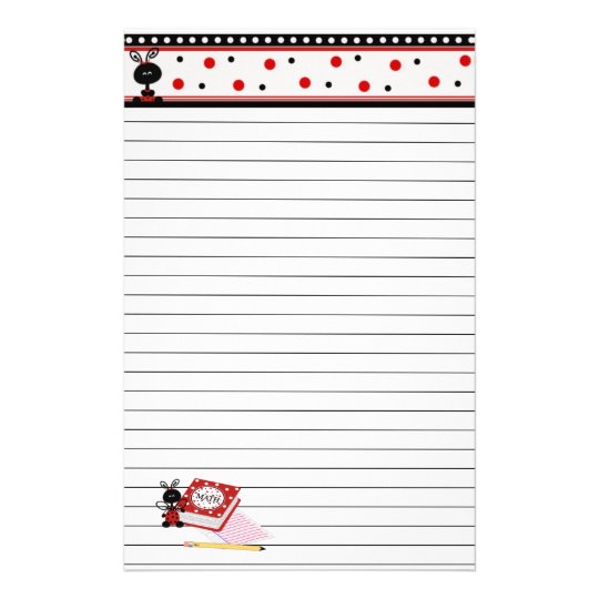 Marienkafer Grenz Und Mathe Hausaufgaben Briefpapier Zazzle De