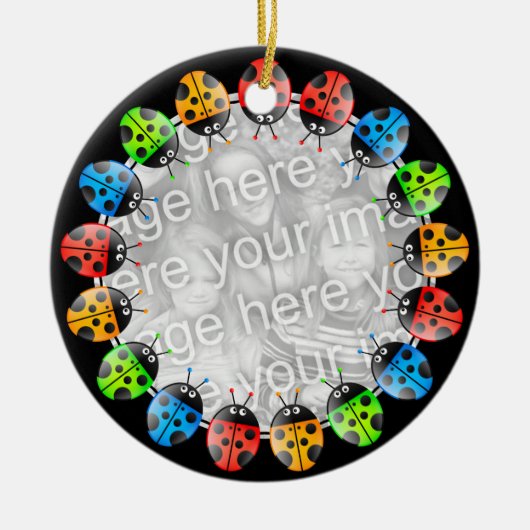 Marienkäfer-Grenze Keramik Ornament (Vorne)