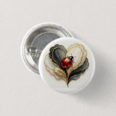 Marienkäfer Herz Blatt Button (Vorne & Hinten)
