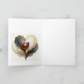 Marienkäfer Herz Blatt  Karte (Innenseite)