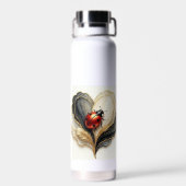 Marienkäfer Herz Blatt Trinkflasche (Rückseite)