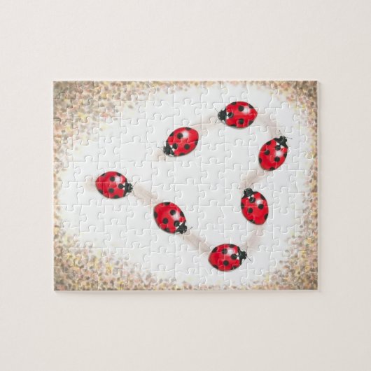 Marienkäfer-Herz-Laubsäge Puzle Puzzle (Horizontal)