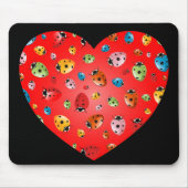 Marienkäfer-Herz Mousepad (Vorne)
