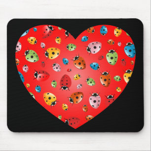 Marienkäfer-Herz Mousepad