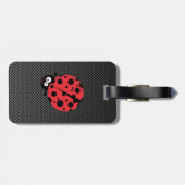 Marienkäfer; Imitat-Kohlenstoff-Faser Gepäckanhänger (Rückseite horizontal)