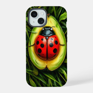 Marienkäfer in Avocado Frucht Ästhetik Essen Tier iPhone 15 Hülle