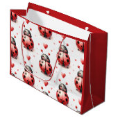 Marienkäfer Liebe (personalisiert) Große Geschenktüte (Vorderseite Schrägansicht)