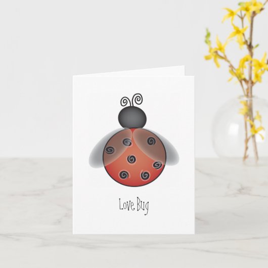Marienkäfer, Liebe-Wanze Karte (Gelbe Blume)