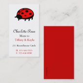 Marienkäfer-Mama-Karte Telefonnummerkarte (Vorne/Hinten)