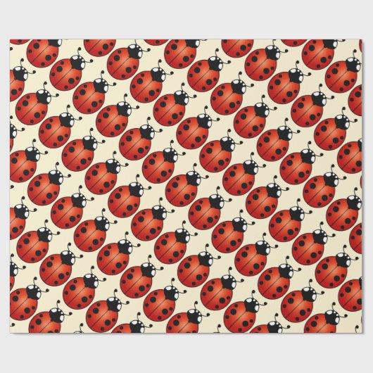 Marienkäfer-Marienkäfer-Käfer-rotes schwarzes Geschenkpapier (Flach)