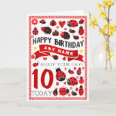 Marienkäfer-Marienkäfer-personalisierte Karte (Gelbe Blume)