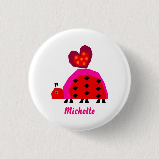 Marienkäfer mit dem Herzen kundengerecht Button (Vorderseite)