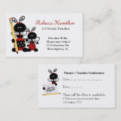 Marienkäfer mit der Visitenkarte des Terminkarte (Vorne/Hinten)