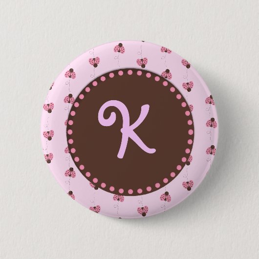 Marienkäfer-Monogramm-Knopf-Flair Button (Vorderseite)