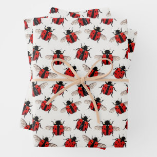 Marienkäfer-Muster Geschenkpapier Set